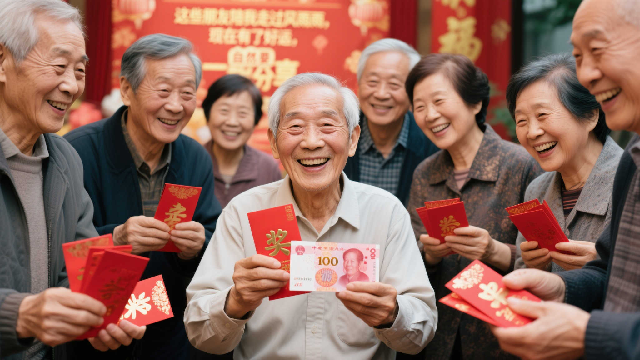 老先生坚持守号喜中双色球806万，慷慨派发万元红包给好友