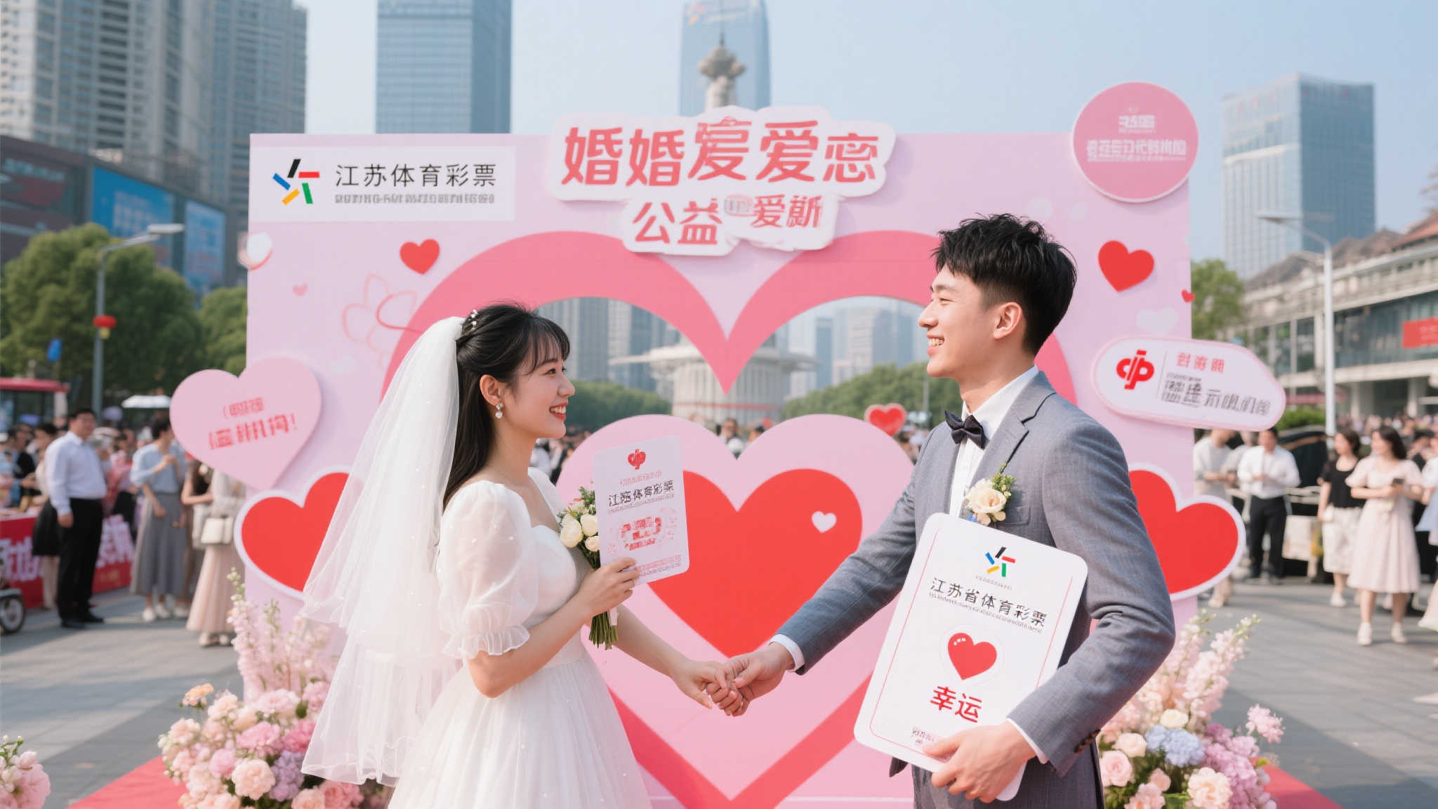 淮安新人喜结良缘，福彩添彩福满人间