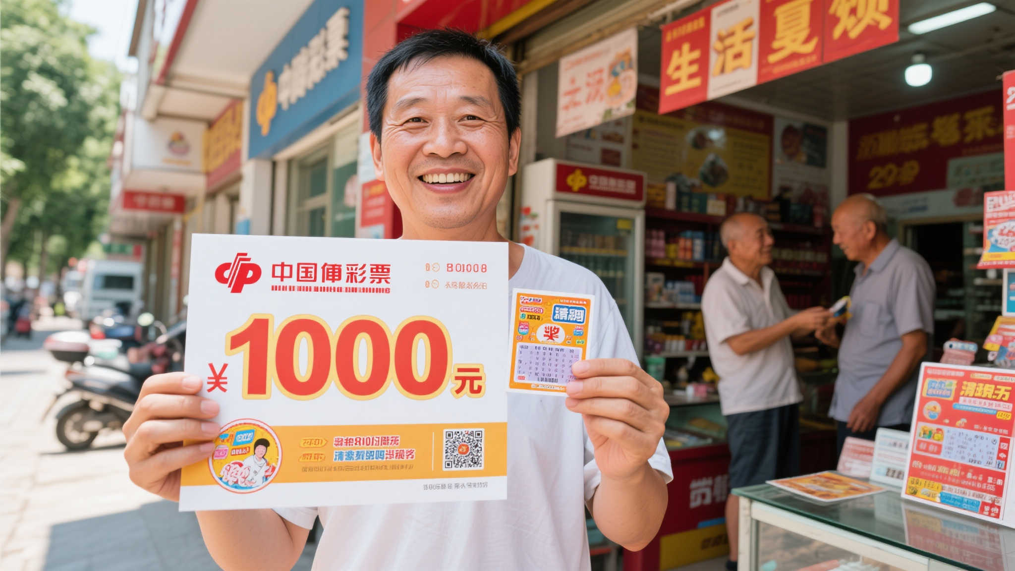 彩民店内避暑随手刮票 意外收获福彩百万大奖
