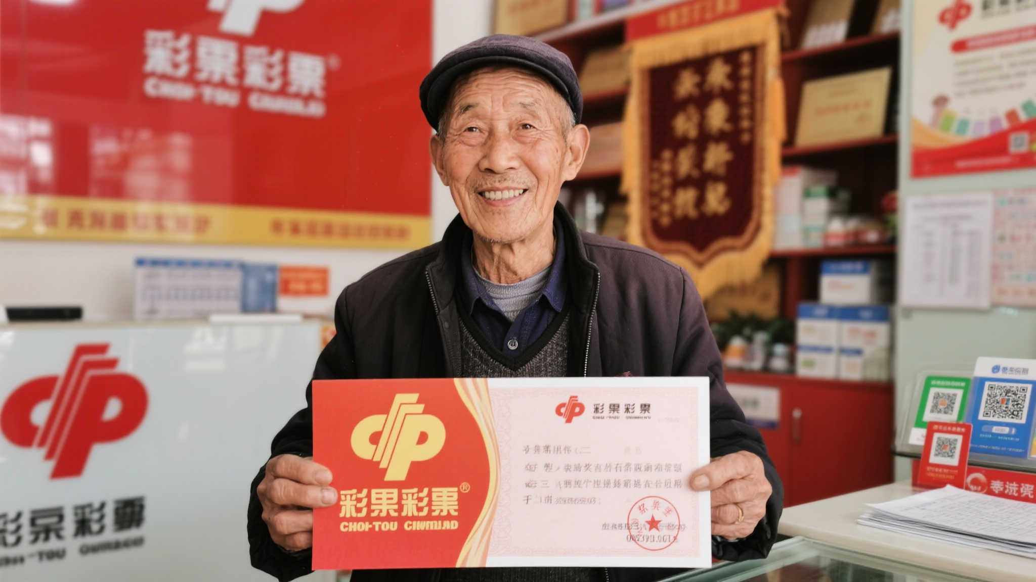 老彩民喜中福彩“幸运99”10万元，激动心情溢于言表