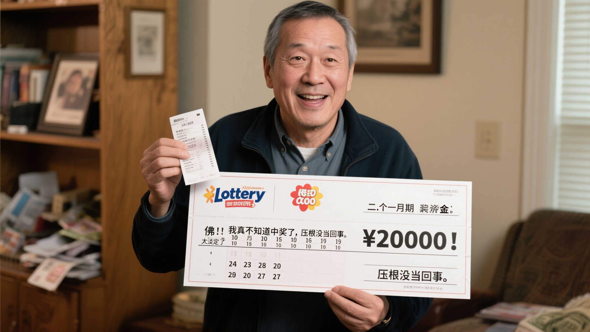 男子花4元中2000万体彩大奖，一个月后才发现自己中奖
