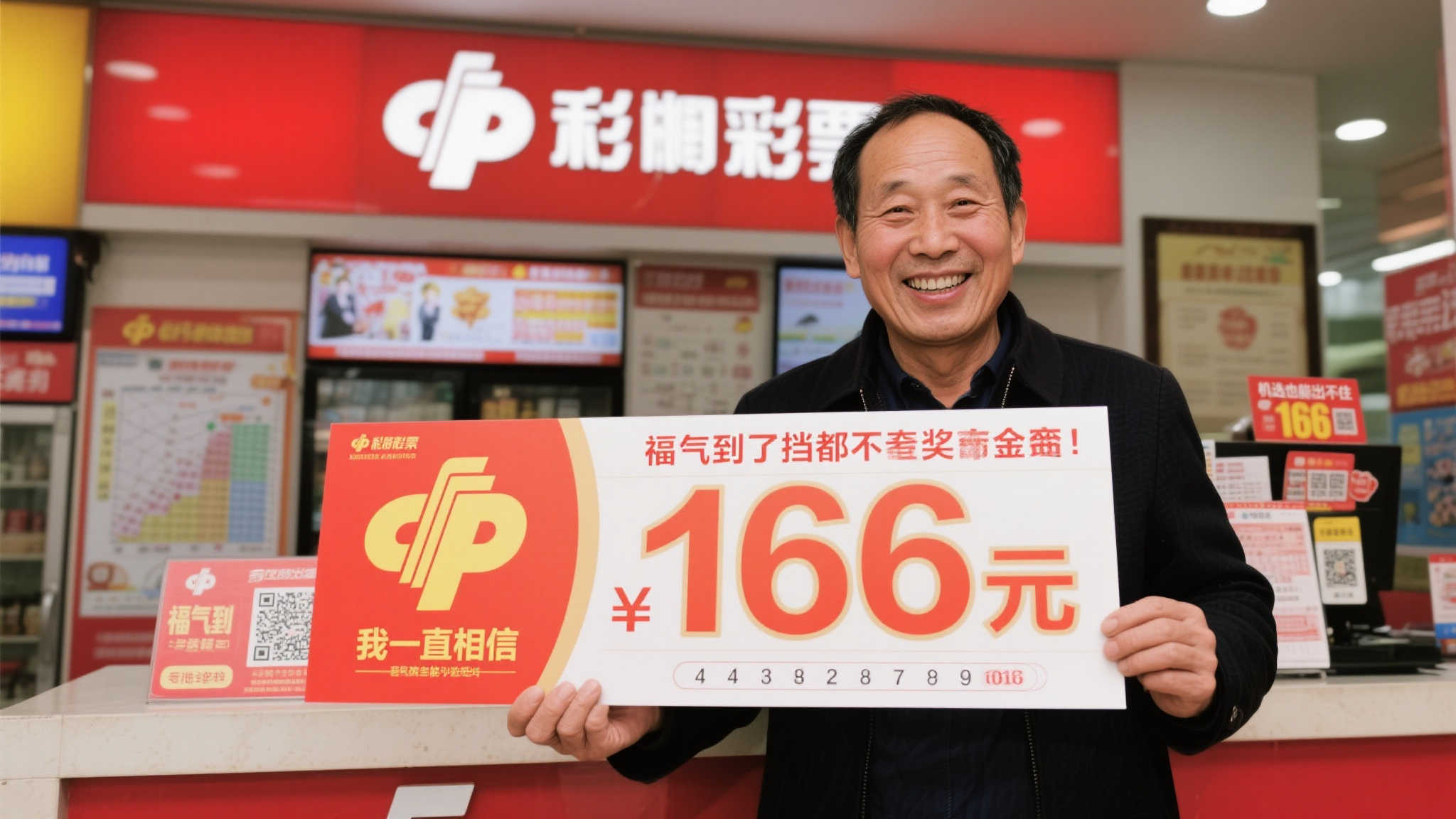 老彩民机选喜中166万福彩大奖，新房装修无压力！