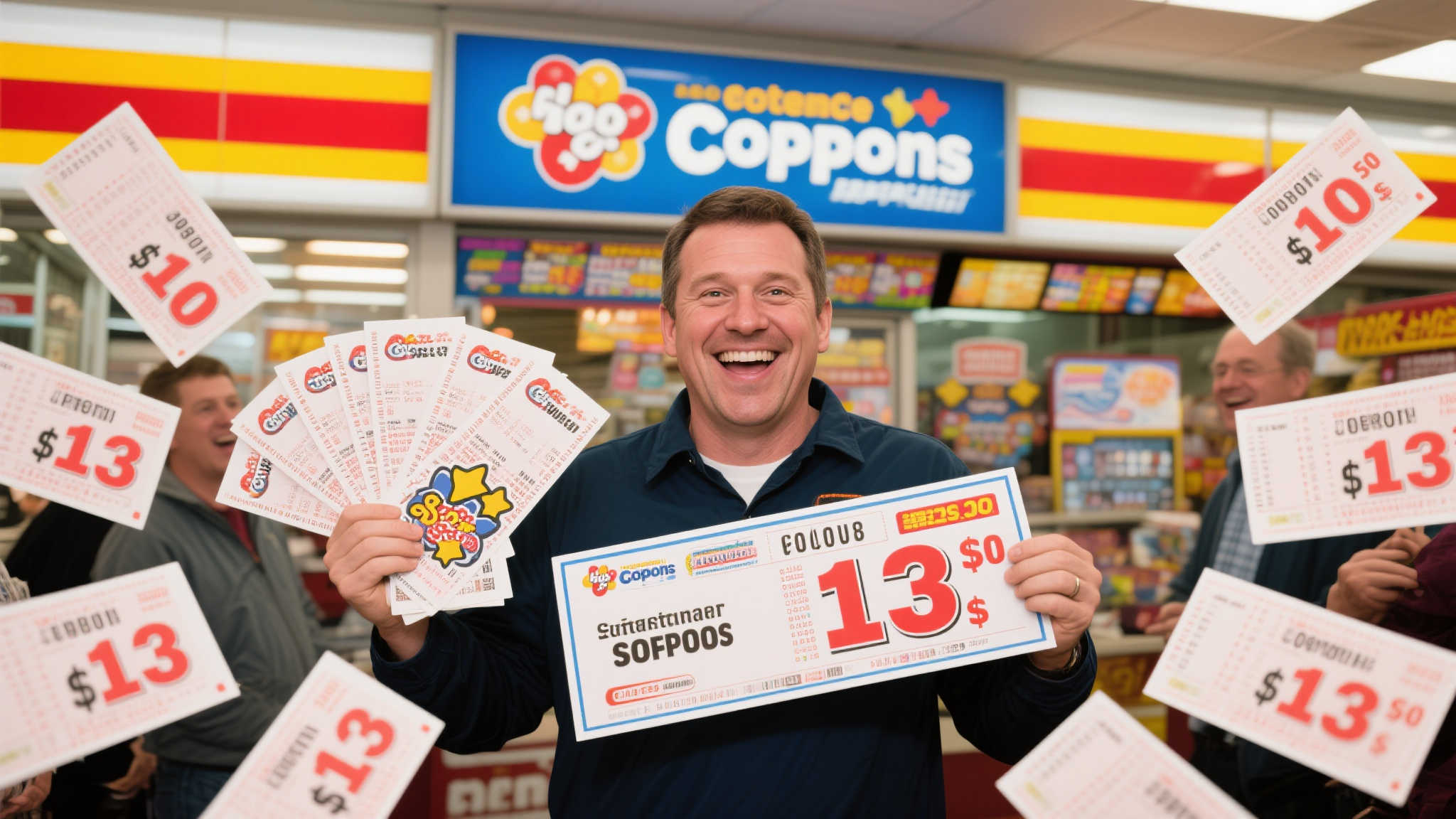 男子凭13张彩票一举夺魁