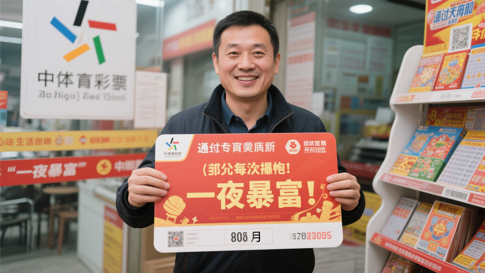 男子喜中大乐透740万 联手同事共同领奖